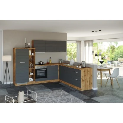 Held Möbel Winkelküche 240 Cm - 270 Cm Matt Grau-Wotaneiche Ohne E-Geräte 2 Held Möbel Winkelküche 240 Cm - 270 Cm Matt Grau-Wotaneiche Ohne E-Geräte – Bild 2