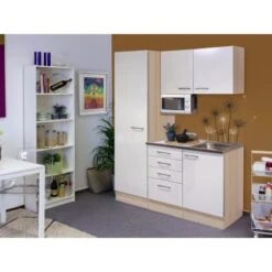 Flex-Well Singleküche 150 Cm Abaco Perlmutt Glänzend-Akazie