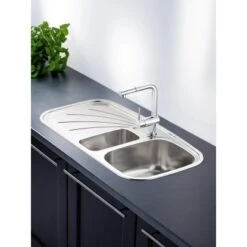 OBI Einbauspüle Quadra Duo 100 Edelstahl Eckig -Küche Zu Hause 0787300264 ab01 16 03 16 2