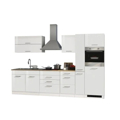 Held Möbel Küchenzeile Mailand 320 Cm Weiß Hochglanz-Weiß Matt Mit E-Geräten 3 Held Möbel Küchenzeile Mailand 320 Cm Weiß Hochglanz-Weiß Matt Mit E-Geräten – Bild 3