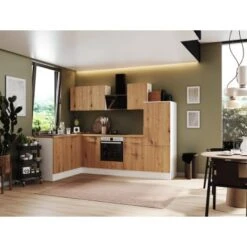 Respekta Selection Winkelküche Elisabeth RSL280WAH 280 Cm Artisan Eiche Nb.-Weiß