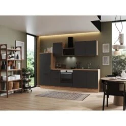 Respekta Selection Küchenzeile Elisabeth RS280AGH 280 Cm Grau-Artisan Eiche Nb.