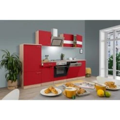 Respekta Economy Küchenzeile KB280ESRS 280 Cm Rot-Eiche Sägerau -Küche Zu Hause 1712041 KB280ESRS 02