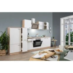 Respekta Economy Küchenzeile KB300ESWS 300 Cm Weiß-Eiche Sägerau -Küche Zu Hause 1712140 KB300ESWS 02