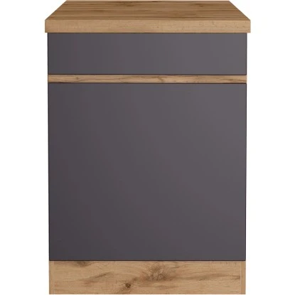Held Möbel Küchenunterschrank Turin 60 Cm 1 Tür 1 Schublade Graphit/Wotaneiche 2 Held Möbel Küchenunterschrank Turin 60 Cm 1 Tür 1 Schublade Graphit/Wotaneiche – Bild 2