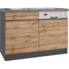 Held Möbel Spülenunterschrank Turin 120 Cm Mit GSP-Blende Wotaneiche/Graphit