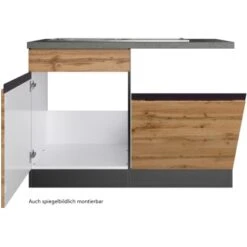 Held Möbel Spülenunterschrank Turin 120 Cm Mit GSP-Blende Wotaneiche/Graphit -Küche Zu Hause 189425 11016600 S 03