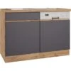 Held Möbel Spülenunterschrank Turin 120 Cm Mit GSP-Blende Graphit/Wotaneiche