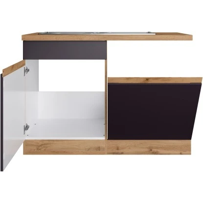 Held Möbel Spülenunterschrank Turin 120 Cm Mit GSP-Blende Graphit/Wotaneiche 3 Held Möbel Spülenunterschrank Turin 120 Cm Mit GSP-Blende Graphit/Wotaneiche – Bild 3