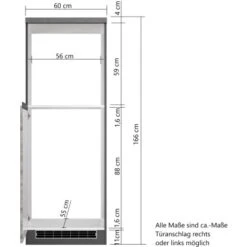 Held Möbel Kühlschrank/Ofenumbauschrank Turin 60 Cm Wotaneiche/Graphit -Küche Zu Hause 189522 11016600 VM 08