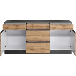 Held Möbel Küchenunterschrank Turin 180 Cm Wotaneiche/Graphit 12 Held Möbel Küchenunterschrank Turin 180 Cm Wotaneiche/Graphit -Küche Zu Hause 189575 11016600 S 02