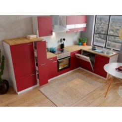 Respekta Winkelküche KBL310WRCG 310 X 172 Cm Rot-Weiß-Butcher Nussbaum -Küche Zu Hause 194 4384 neu KBL310WRCG 03