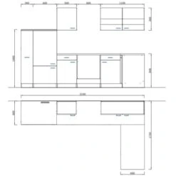Respekta Winkelküche KBL310WSCG 310 X 172 Cm Schwarz-Weiß-Butcher Nussbaum -Küche Zu Hause 197 4384 neu KBL310WSCG 04