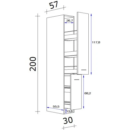 Flex-Well Classic Apotheker-Hochschrank Lucca 30 Cm Weiß 2 Flex-Well Classic Apotheker-Hochschrank Lucca 30 Cm Weiß – Bild 2