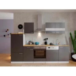 Respekta Küchenzeile Ohne E-Geräte LBKB280WG 280 Cm Grau-Weiß Glänzend -Küche Zu Hause 2619450 4384 LBKB280WGG 02