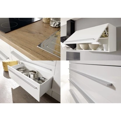 Respekta Premium Küchenzeile 320 Cm Grau-Weiß Hochglanz 5 Respekta Premium Küchenzeile 320 Cm Grau-Weiß Hochglanz – Bild 5