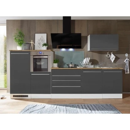 Respekta Premium Küchenzeile 320 Cm Grau-Weiß Hochglanz 1 Respekta Premium Küchenzeile 320 Cm Grau-Weiß Hochglanz