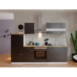 Respekta Küchenzeile KB270WG 270 Cm Grau-Weiß -Küche Zu Hause 27503 4384 neu KB270WGG 02