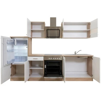 Respekta Küchenzeile 270 Cm Mit Glaskeramikkochfeld Weiß - Eiche Sägerau 20 Respekta Küchenzeile 270 Cm Mit Glaskeramikkochfeld Weiß - Eiche Sägerau – Bild 20