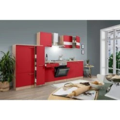 Respekta Küchenzeile KB300ESR 300 Cm Rot-Eiche Sägerau Nachbildung -Küche Zu Hause 3128873 KB300ESR 01