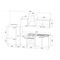 Respekta Küchenzeile KB300ESR 300 Cm Rot-Eiche Sägerau Nachbildung -Küche Zu Hause 3128873 KB300ESR 03