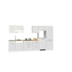 Held Möbel Küchenzeile Mailand 360 Cm Weiß Hochglanz-Weiß Matt Ohne E-Geräte -Küche Zu Hause 3310 11016600 630.1.6210 1