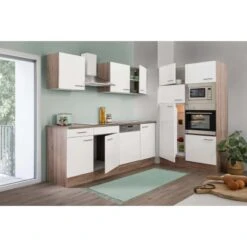 Respekta Küchenzeile Ohne E-Geräte 340 Cm Weiß Seidengl.-Eiche York -Küche Zu Hause 34 4384 LBKB340EYWMIGKE 03