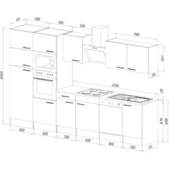 Respekta Küchenzeile Ohne E-Geräte 340 Cm Weiß Seidengl.-Eiche York -Küche Zu Hause 34 4384 LBKB340EYWMIGKE 04