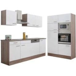 Respekta Küchenzeile Ohne E-Geräte 340 Cm Weiß Seidengl.-Eiche York -Küche Zu Hause 34 4384 LBKB340EYWMIGKE 06