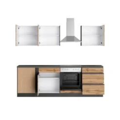 Held Möbel Winkelküche Turin 240 X 240 Cm Wotaneiche-Graphit Mit E-Geräten -Küche Zu Hause 3543 11016600 1113.6310 2a