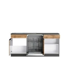 Held Möbel Winkelküche Turin 240 X 240 Cm Wotaneiche-Graphit Mit E-Geräten -Küche Zu Hause 3543 11016600 1113.6310 2b