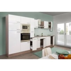 Respekta Küchenzeile KB360EYWMIGKE 360 Cm Weiß Seidengl.-Eiche York Nachbildung -Küche Zu Hause 384 122020 KB360EYWMIGKE 2