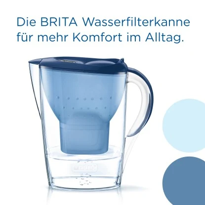 Brita Wasserfilter-Kanne Marella 2,4 L Blau Inkl. Maxtra Pro All-in-1 Kartusche 2 Brita Wasserfilter-Kanne Marella 2,4 L Blau Inkl. Maxtra Pro All-in-1 Kartusche – Bild 2