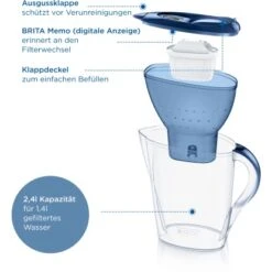 Brita Wasserfilter-Kanne Marella 2,4 L Blau Inkl. Maxtra Pro All-in-1 Kartusche 11 Brita Wasserfilter-Kanne Marella 2,4 L Blau Inkl. Maxtra Pro All-in-1 Kartusche -Küche Zu Hause 4006387125233 2981 AI 02