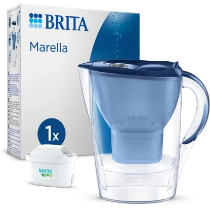 Brita Wasserfilter-Kanne Marella 2,4 L Blau Inkl. Maxtra Pro All-in-1 Kartusche 1 Brita Wasserfilter-Kanne Marella 2,4 L Blau Inkl. Maxtra Pro All-in-1 Kartusche
