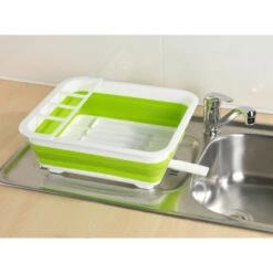 Wenko Geschirrabtropfer Faltbar Weiß-Grün -Küche Zu Hause 4008838164853 ambiente 07