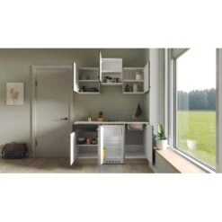 Flex-Well Exclusiv Singleküche Capri 150 Cm Schwarz Matt-Endgrain Oak 13 Flex-Well Exclusiv Singleküche Capri 150 Cm Schwarz Matt-Endgrain Oak -Küche Zu Hause 4047584069890 4051 AB 03