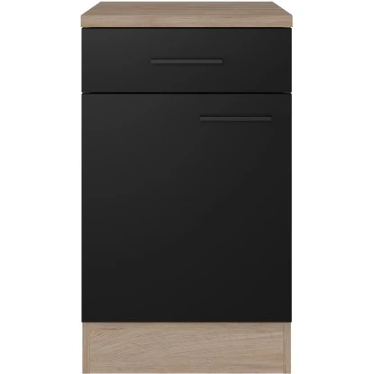 Flex-Well Exclusiv Unterschrank Capri 50 Cm Schwarz Matt-Endgrain Oak 2 Flex-Well Exclusiv Unterschrank Capri 50 Cm Schwarz Matt-Endgrain Oak – Bild 2