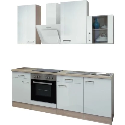 Flex-Well Exclusiv Küchenzeile Abaco 220 Cm Perlmutt Glänzend-Akazie Nachbildung 3 Flex-Well Exclusiv Küchenzeile Abaco 220 Cm Perlmutt Glänzend-Akazie Nachbildung – Bild 3