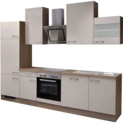 Flex-Well Exclusiv Küchenzeile Orlando 280 Cm Kaschmir Glanz-Sonoma Eiche -Küche Zu Hause 4051 g2802302015nepalfrei