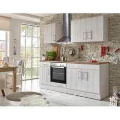 Respekta Premium Küchenzeile Landhaus 210 Cm Lärche Weiß Matt -Küche Zu Hause 4080107 4384 4