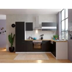 Respekta Winkelküche KBL280WSCGKEG 280 X 172 Cm Schwarz-Weiß-Butcher Nussbaum -Küche Zu Hause 4384 neu KBL280WSCGKEG 02