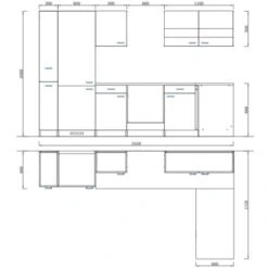 Respekta Winkelküche KBL310WRCGKEG 310 X 172 Cm Rot-Weiß-Butcher Nussbaum -Küche Zu Hause 4384 neu KBL310WRCGKEG 04