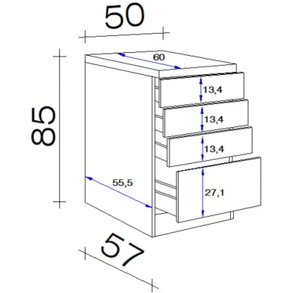 Flex-Well Exclusiv Schubkastenunterschrank Morena 50cmBasaltgrau Matt-San Remo 2 Flex-Well Exclusiv Schubkastenunterschrank Morena 50cmBasaltgrau Matt-San Remo – Bild 2