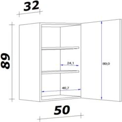 Flex-Well Exclusiv Oberschrank Orlando 50 Cm X 89 Cm Kaschmir Glanz-Sonoma Eiche -Küche Zu Hause 452612 4051 5