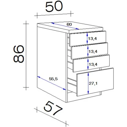 Flex-Well Exclusiv Schubkastenschrank Orlando 50 Cm Kaschmir Glanz-Sonoma Eiche 2 Flex-Well Exclusiv Schubkastenschrank Orlando 50 Cm Kaschmir Glanz-Sonoma Eiche – Bild 2