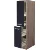 Flex-Well Exclusiv Demi-Apothekerschrank Lara 30 Cm Anthrazit-San Remo Eiche