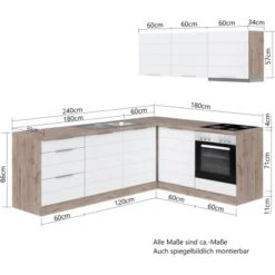 Held Möbel Winkelküche 240 Cm - 180 Cm Matt Weiß-Wotaneiche 19 Held Möbel Winkelküche 240 Cm - 180 Cm Matt Weiß-Wotaneiche -Küche Zu Hause 50014 11016600 1013.6291 5