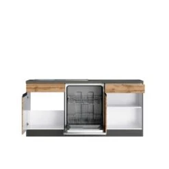 Held Möbel Winkelküche Turin 360 X 240 Cm Wotaneiche-Graphit Mit E-Geräten -Küche Zu Hause 5365 11016600 1134.6310 2b