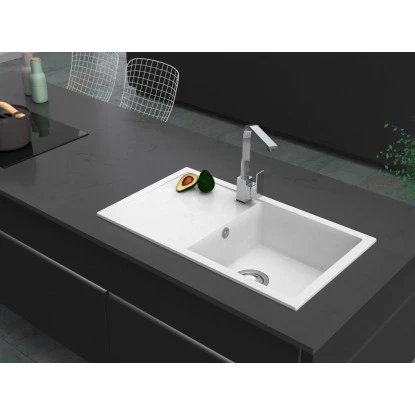 Miló Einbauspüle Granitverbundstoff Blissano 76 Weiß 3 Miló Einbauspüle Granitverbundstoff Blissano 76 Weiß – Bild 3